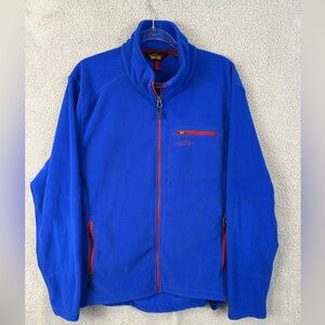 Orvis mens troutbum Blue Jacket with Red Trim L